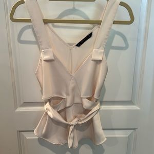 Zara basics cream camisole with Thai around the waist size small
